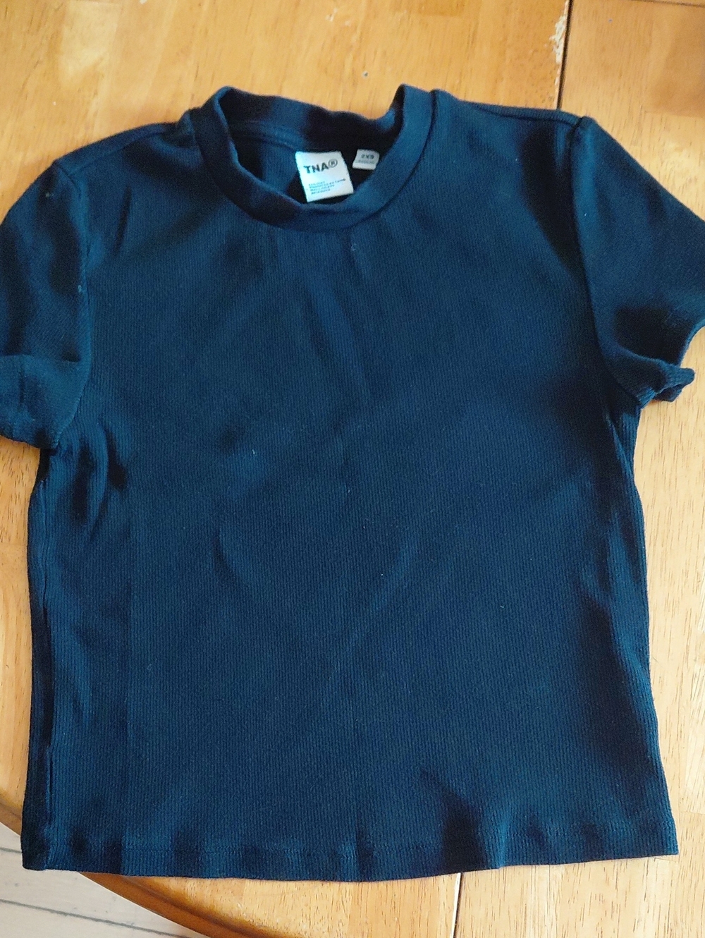 TNA Black Short Sleeve Ribbed Crew Tee